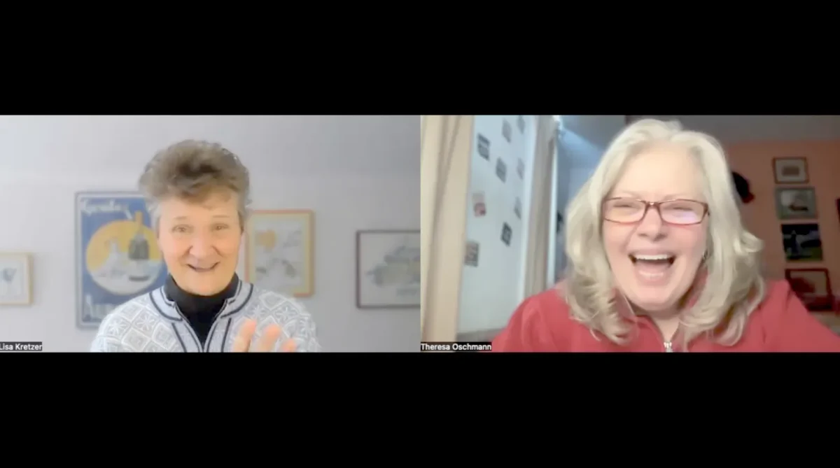 Screenshot from online interview of Lisa Kretzer by Theresa Oschmann.